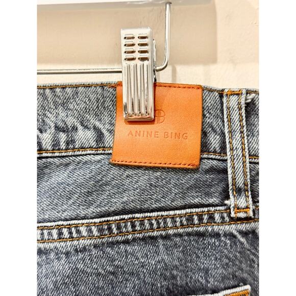 Anine Bing Hugh High Waisted Denim Wide-Leg Jeans Dark Indigo Women's Size 28 - Picture 4 of 6